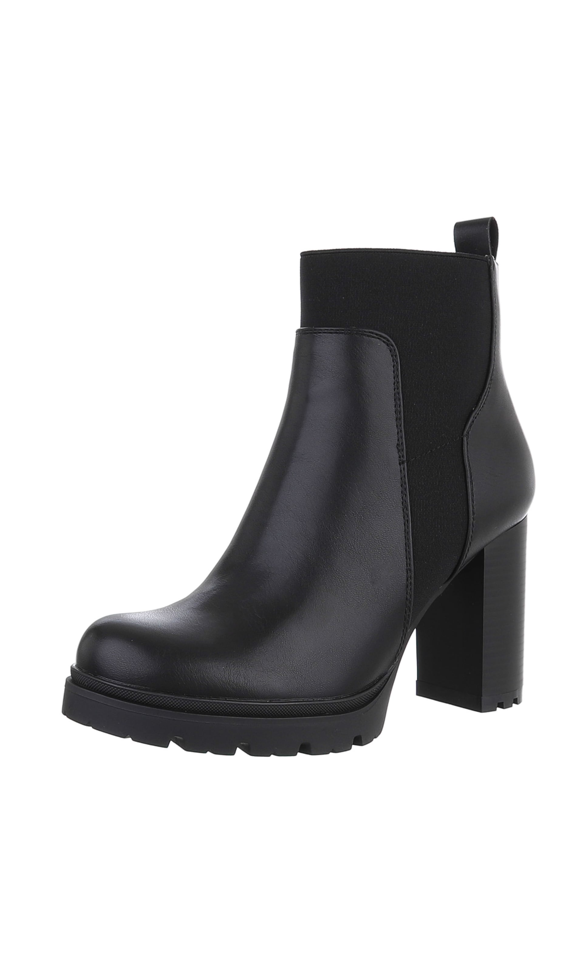 Ital-Design Stiefelette in Schwarz: Vorderseite