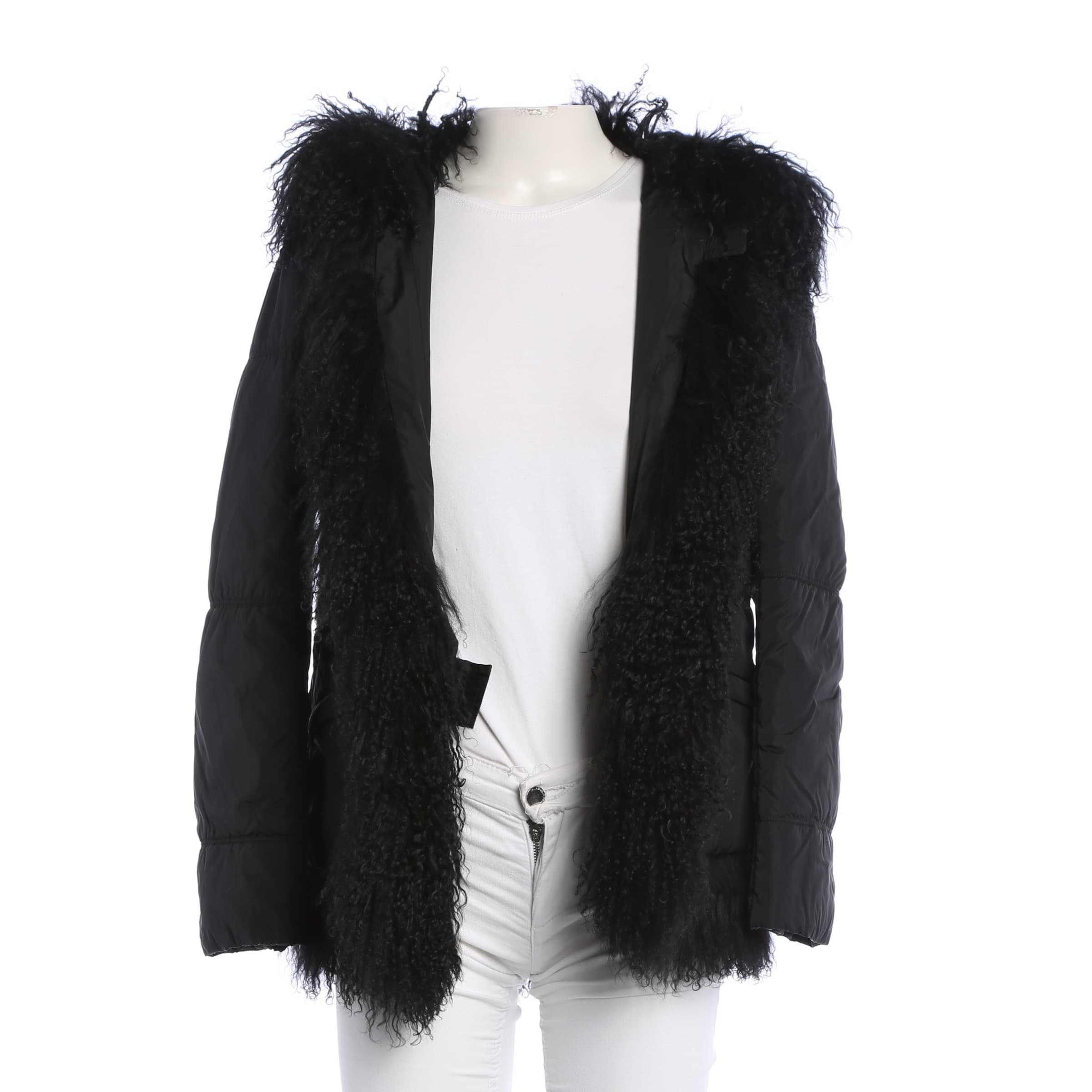 Ermanno Scervino Winterjacke / Wintermantel XS in Schwarz: Vorderseite