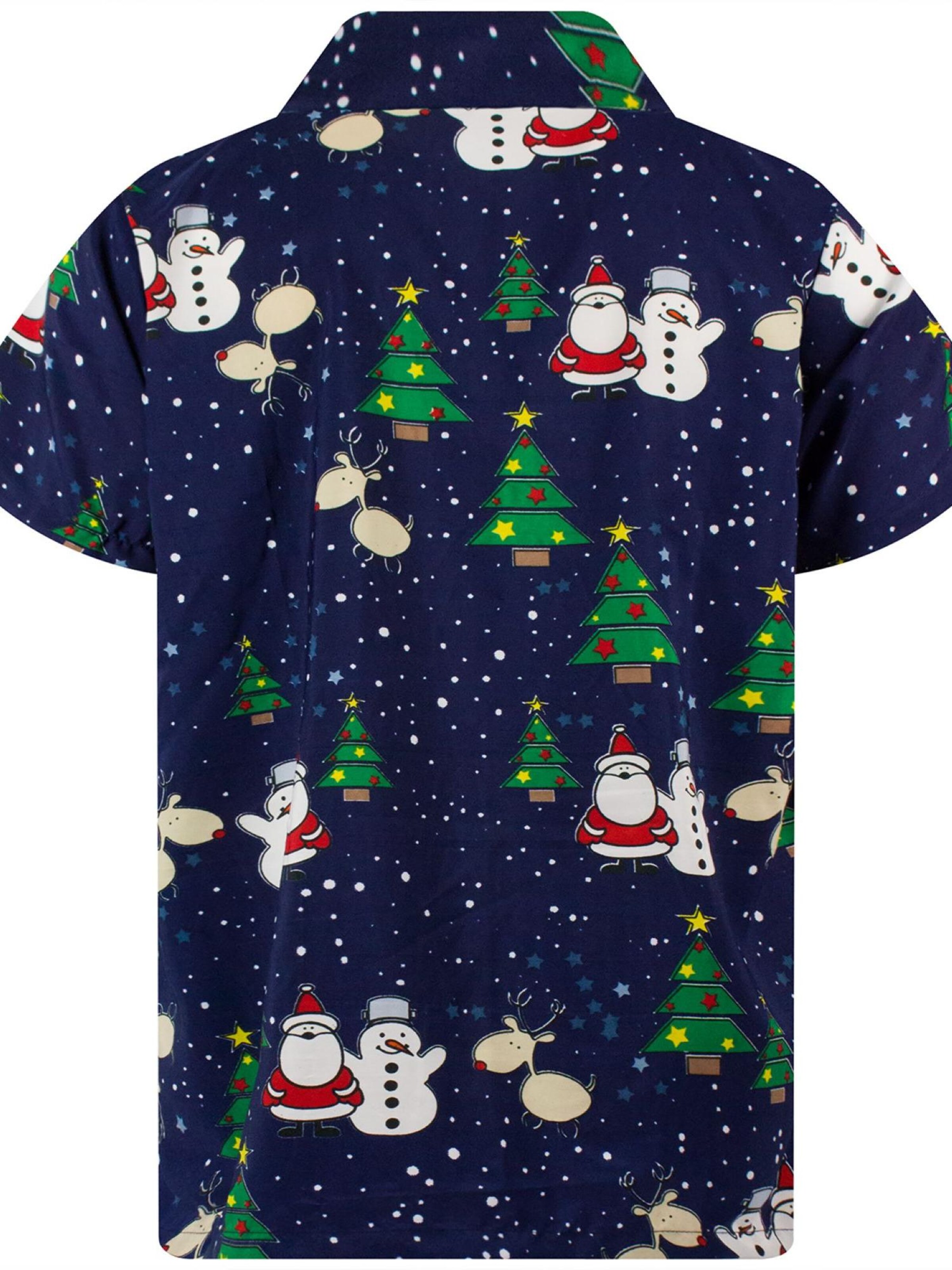 King Kameha Regular Fit Hemd 'Christmas Buddies'‌‌‌‌‌‌‌‌‌ in Blau