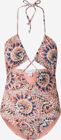 Warehouse Bustier Badpak in Roze: voorkant