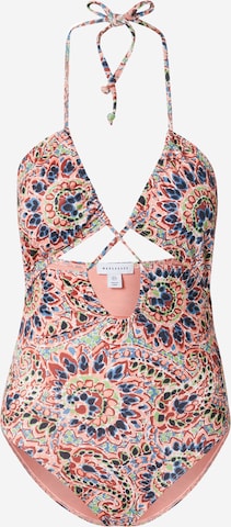 Warehouse Bustier Badedragt i pink: forside