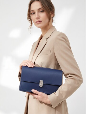 Borsa a spalla 'Borsa a Spalla Donna Bruno Magli Carol Flap Eco-Pelle Twist Lock' di Bruno Magli in blu