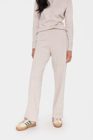SAINT TROPEZ Regular Broek 'Mila' in Beige: voorkant