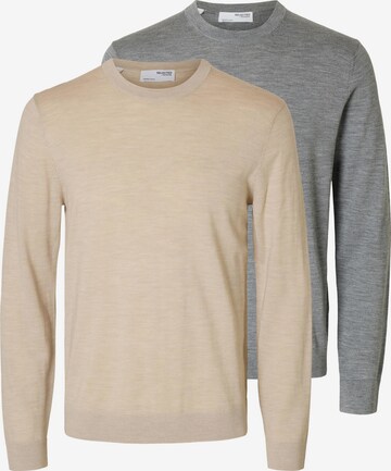 SELECTED Sweater 'Tray' in Silver: front