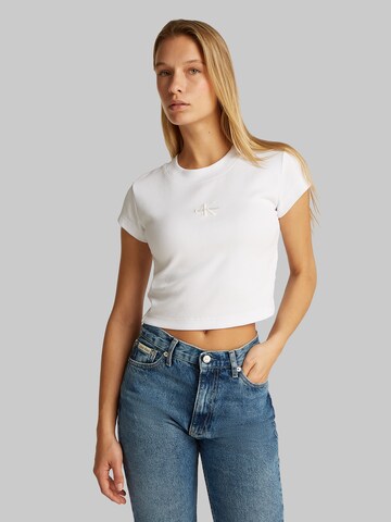 T-shirt Calvin Klein Jeans en blanc : devant
