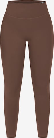 Smilodox Skinny Leggings 'Selina' in Bruin: voorkant