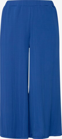 Ulla Popken Wide leg Broek in Blauw: voorkant