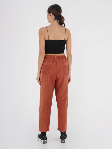 FRESHLIONS Loose fit Pleat-Front Pants 'Selma' in Brown