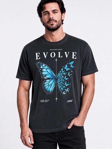 Neverless Shirt 'Evolve Butterfly' in Grey