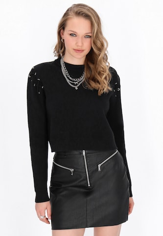 Pull-over myMo ROCKS en noir : devant