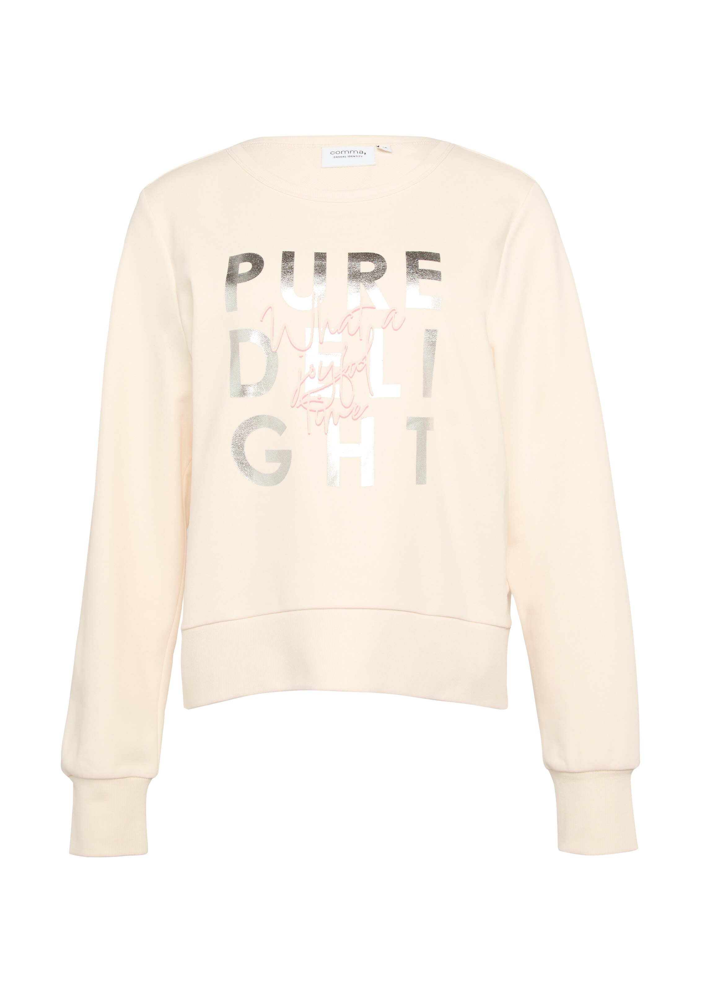 comma casual identity Sweatshirt in Beige: Vorderseite
