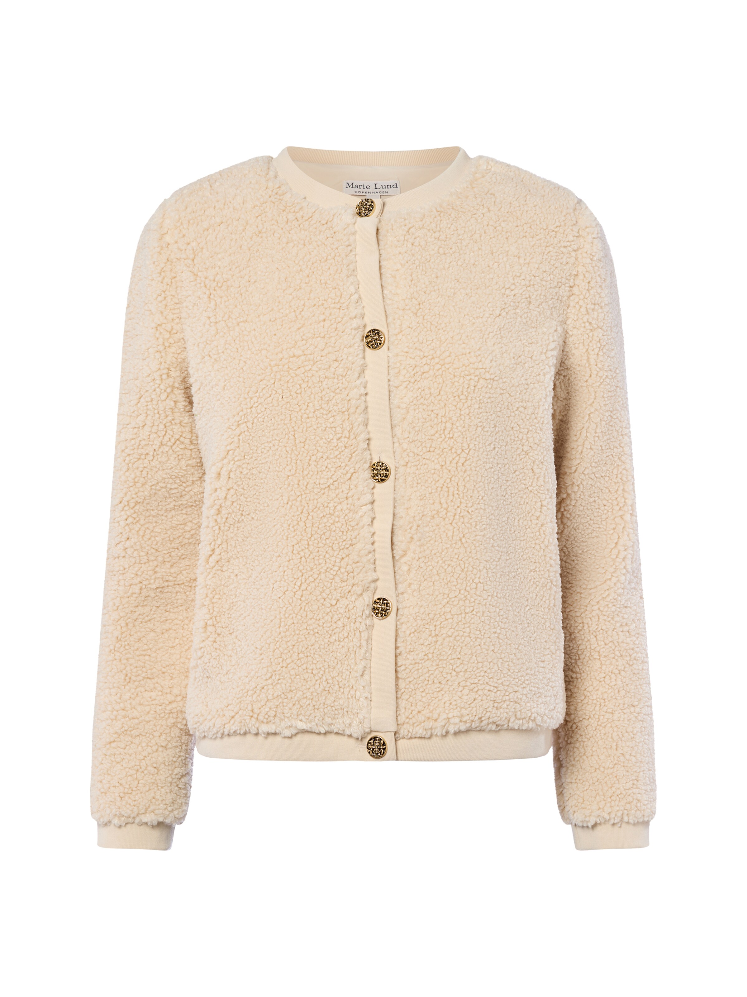 Marie Lund Fleece Jacket in Beige: front