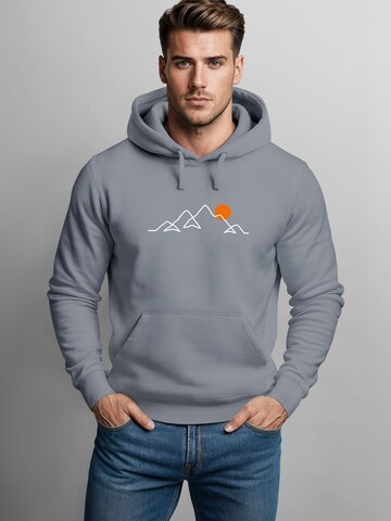 Neverless Sweatshirt 'Berg Linie' in Grey