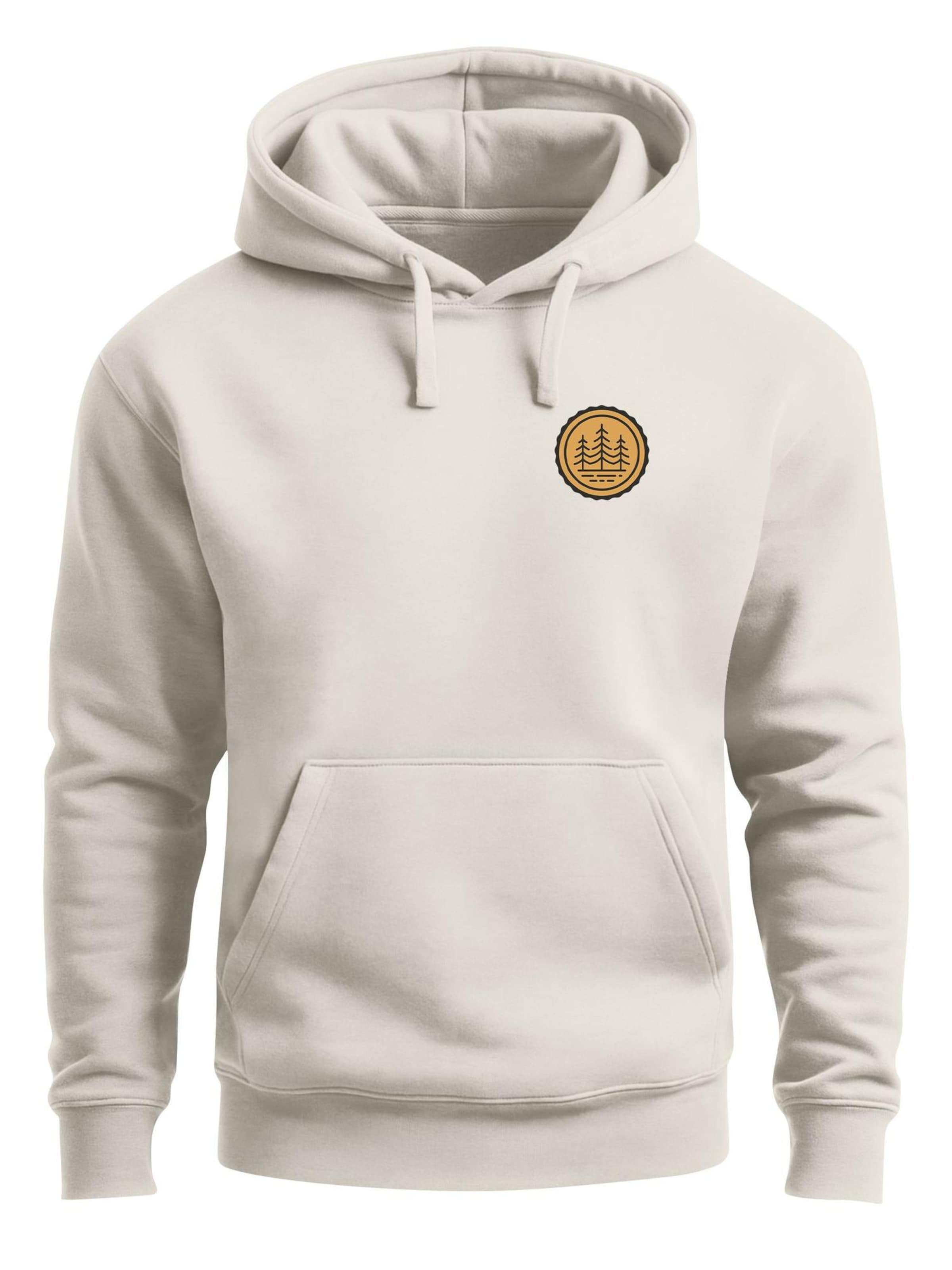 Neverless Sweatshirt 'Bäume Badge 1' in Beige: front
