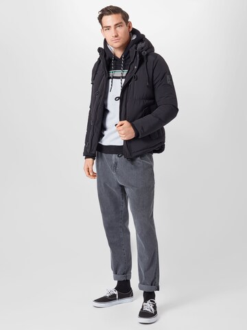 BRAVE SOUL Regular fit Winterjas 'Billy' in Zwart