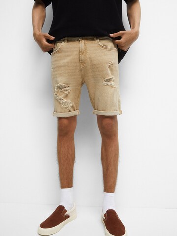 Pull&Bear Regular Shorts in Beige: predná strana