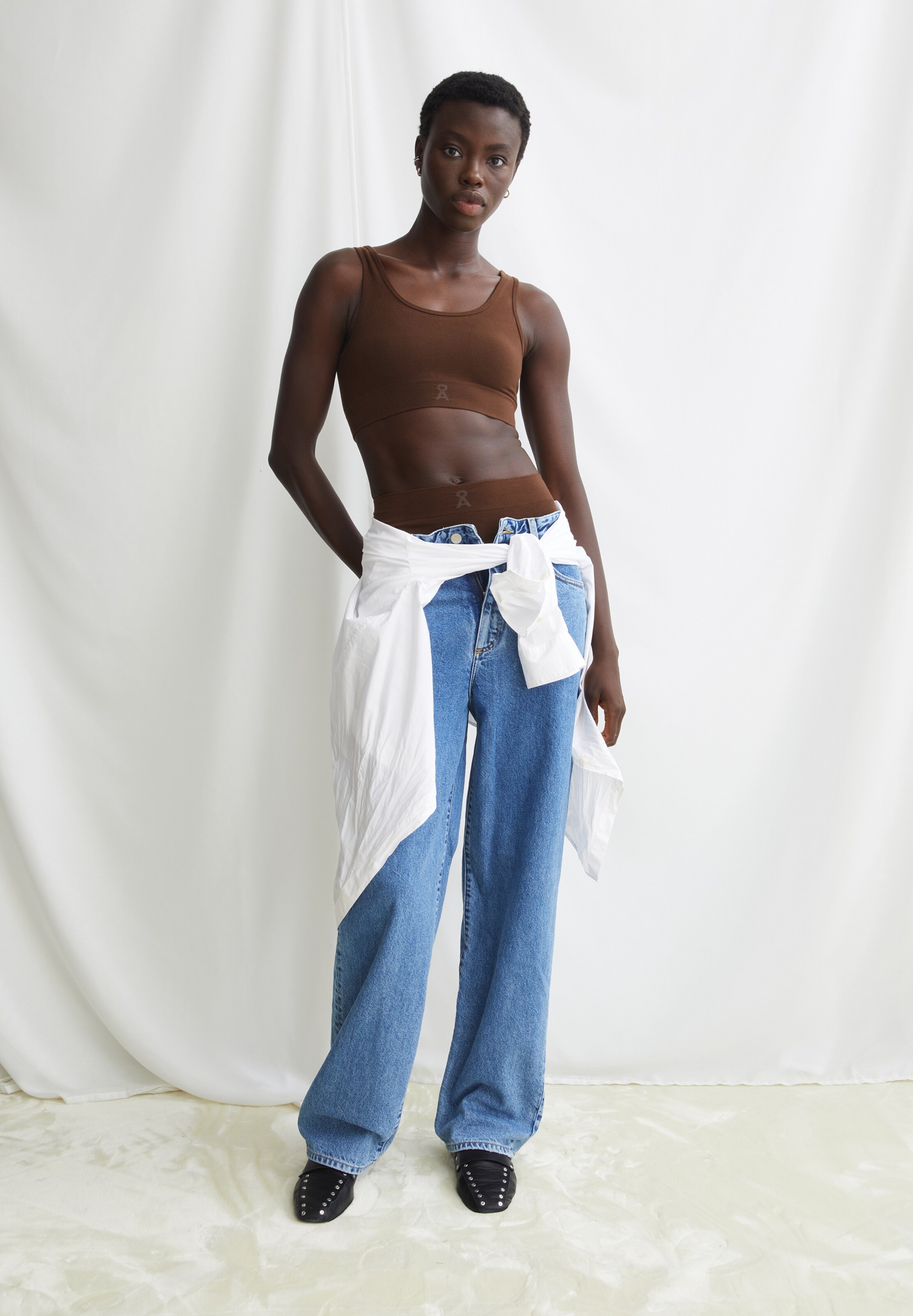 ARMEDANGELS Bustier BH in Bruin: voorkant