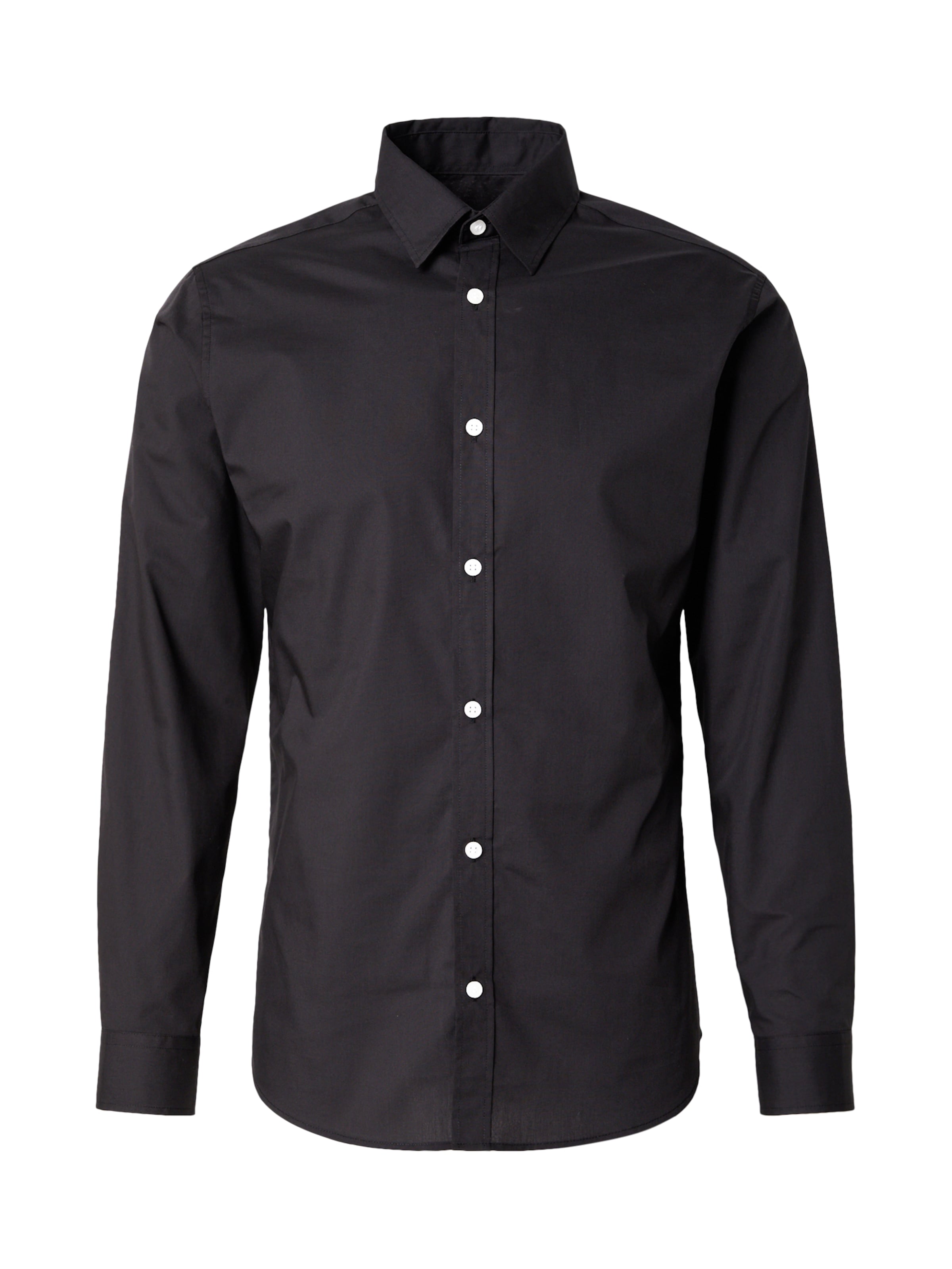 JJ Rebel Slim fit Skjorta 'JREBGAVIN' i svart: framsida