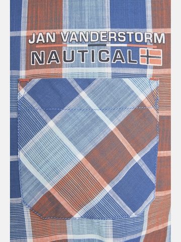 Jan Vanderstorm Comfort Fit Kurzarmhemd ' Malmfinn ' in Blau