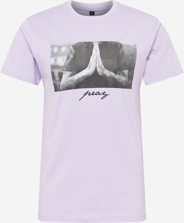 Mister Tee Shirt 'Pray' in Lila: voorkant