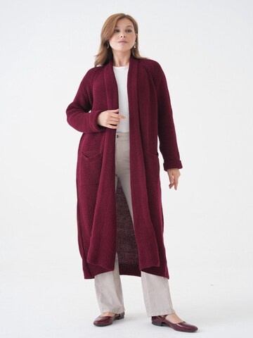 WOMAN VISION Gebreide mantel in Rood