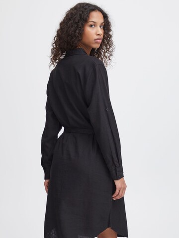 ICHI Shirt dress 'Lino' in Black