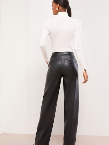 Wide Leg Pantalon à plis Lipsy en noir