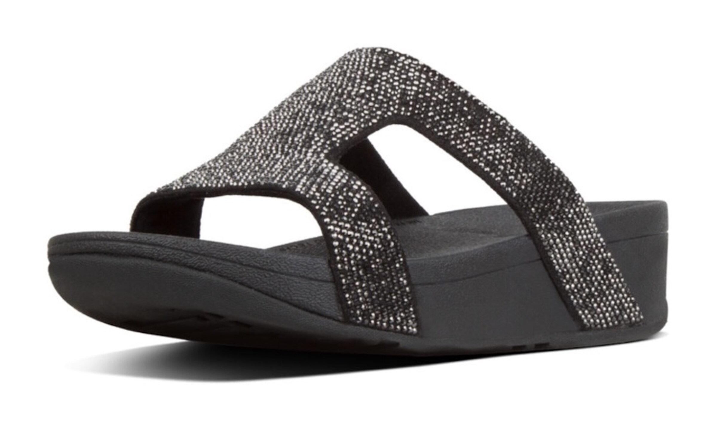 FitFlop Mules in Black: front