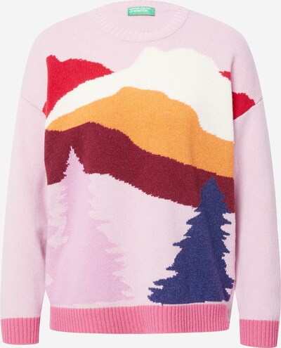 UNITED COLORS OF BENETTON Sweater in Dark blue / Pink / Red / White, Item view