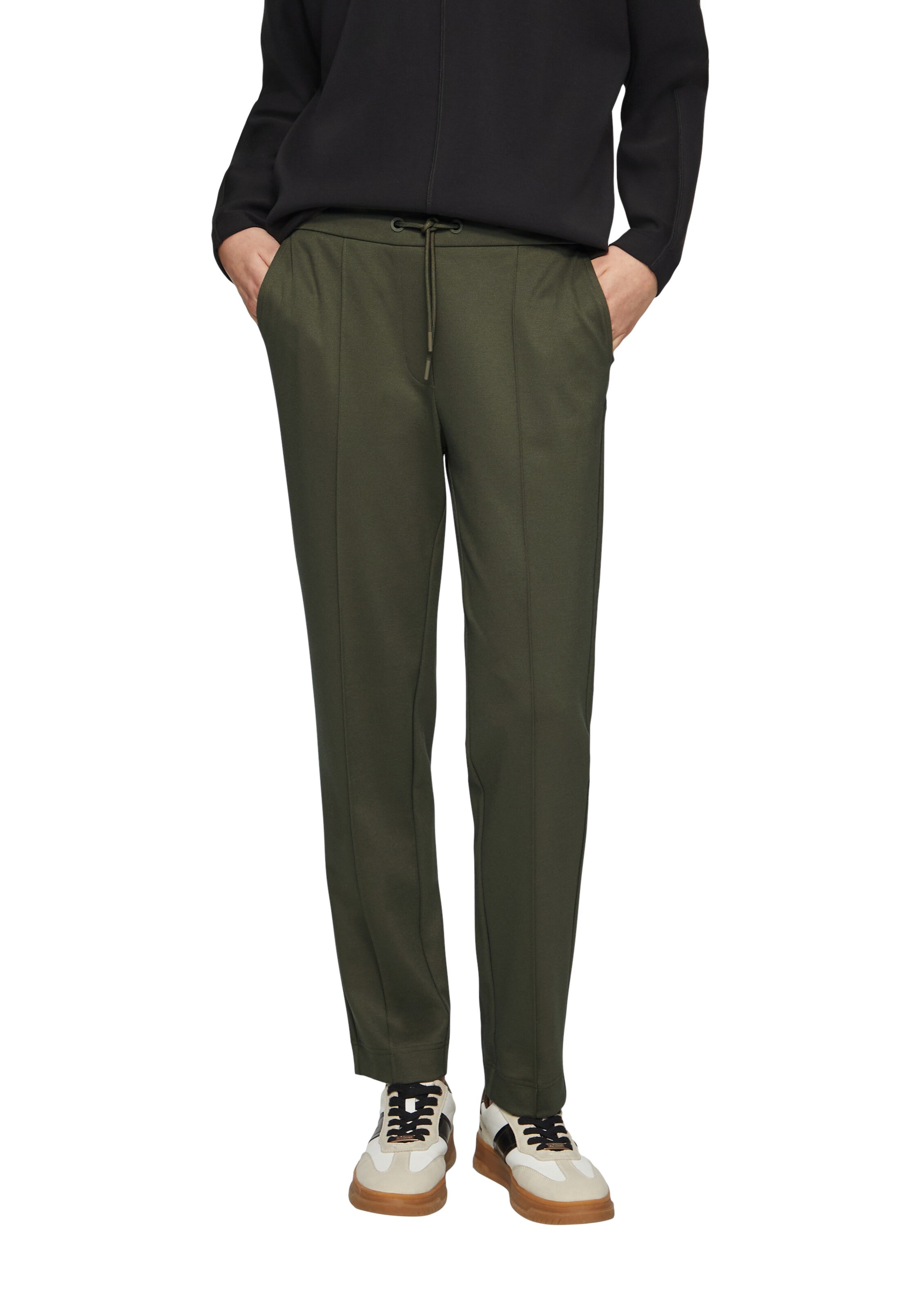 Effilé Pantalon à plis s.Oliver en vert : devant