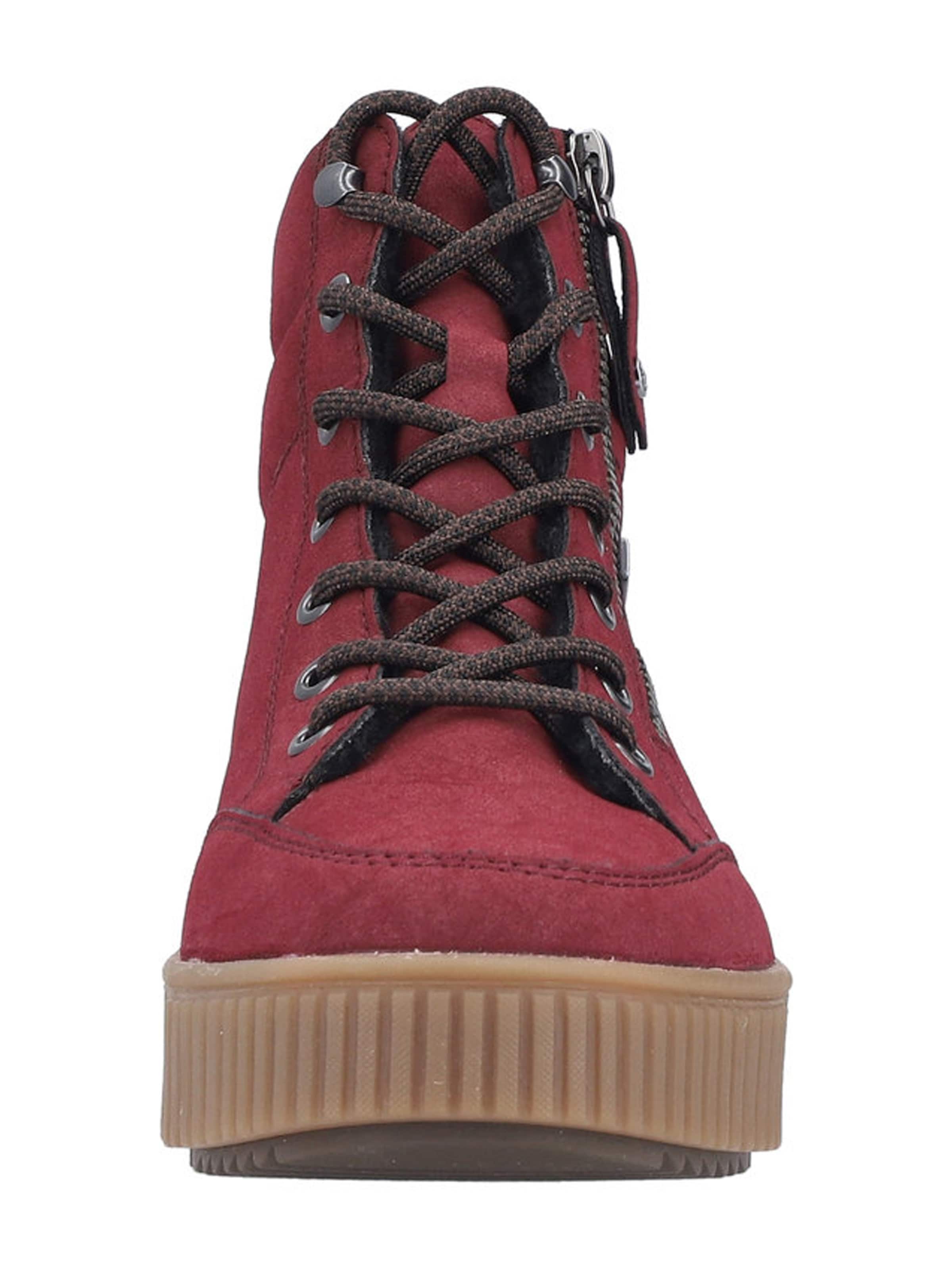 Rieker Šněrovací kozačky – červená