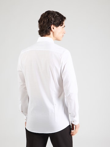OLYMP - Slim Fit Camisa clássica 'Level 5' em branco