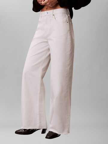 Wide Leg Jean Calvin Klein Jeans en blanc : devant
