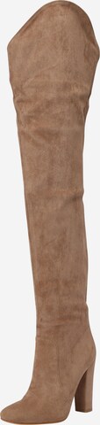 Misspap Overknee laarzen in Beige: voorkant