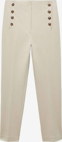 MANGO Slim fit Pleated Pants 'Botones' in Beige: front