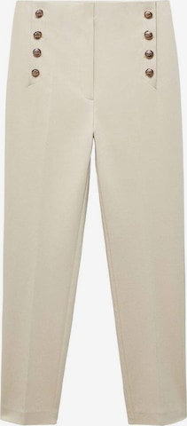 MANGO Slimfit Pantalon 'Botones' in Beige: voorkant