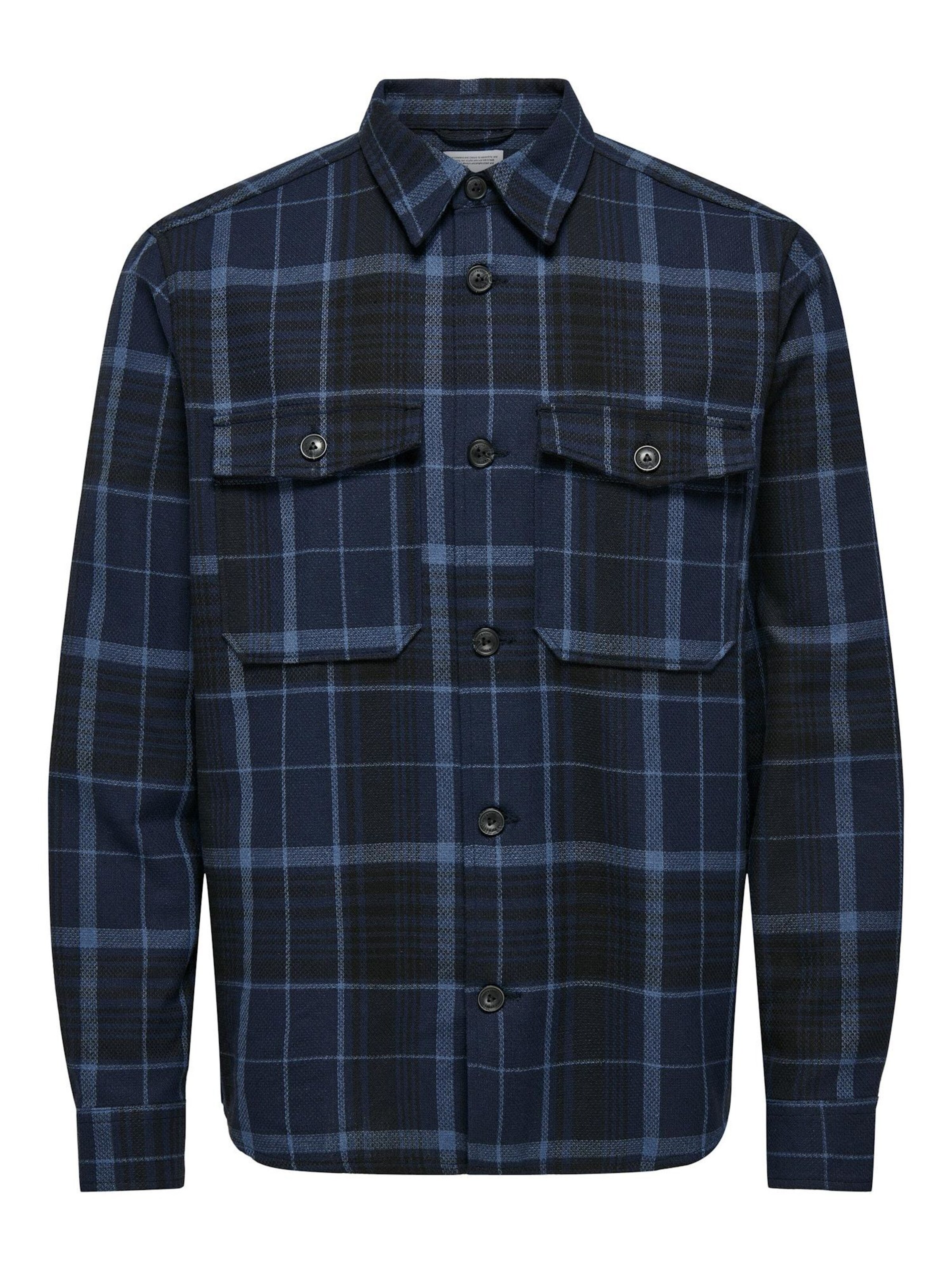 Only & Sons Comfort Fit Πουκάμισο 'Milo Life' σε μπλε: μπροστά