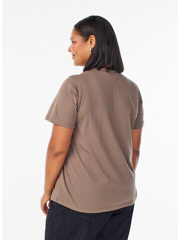 Zizzi Shirt 'Vcharlin' in Brown