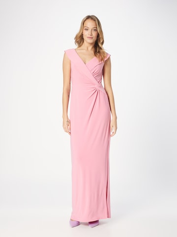 Robe de soirée Lauren Ralph Lauren en rose : devant