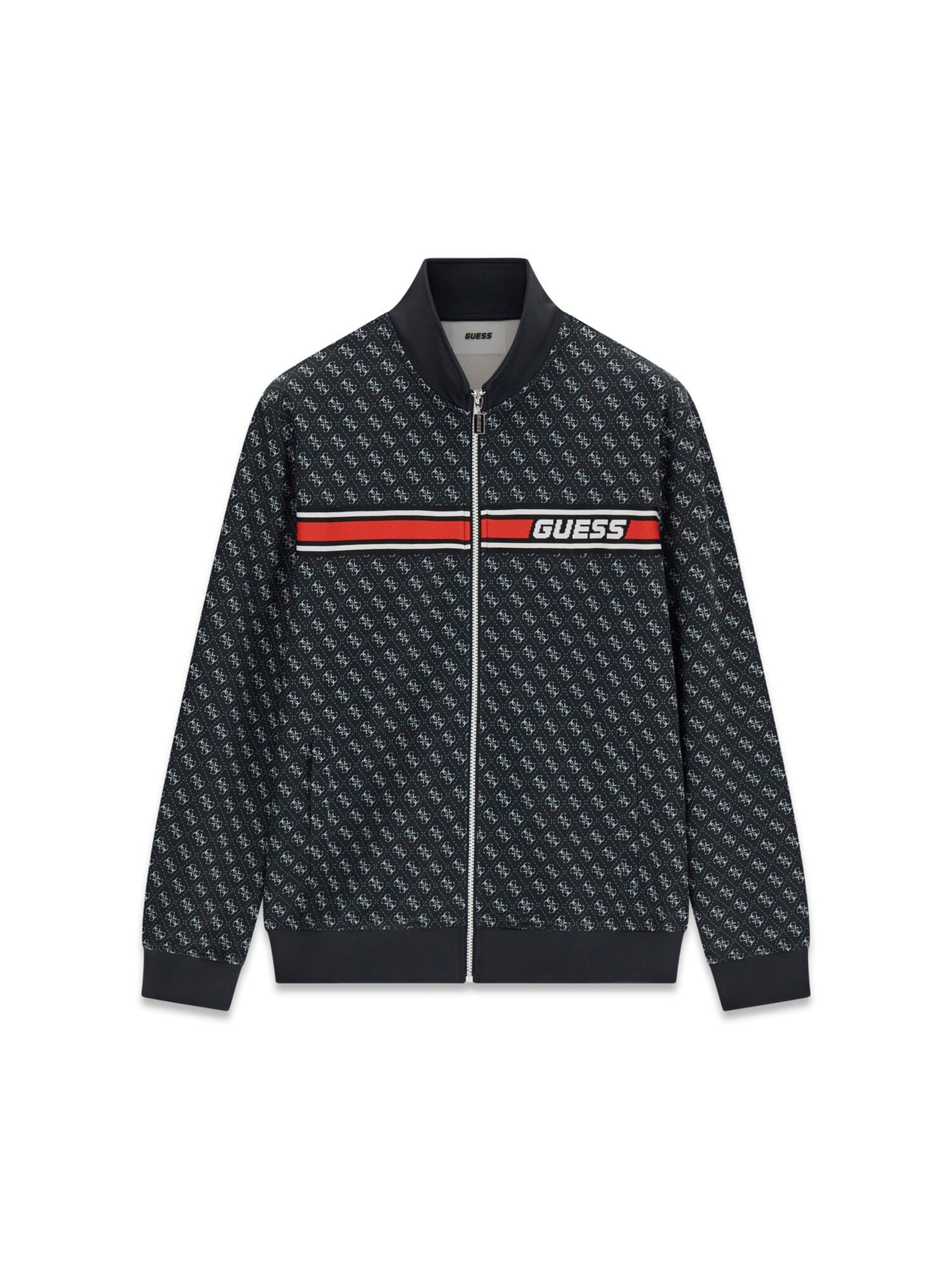 GUESS Sports sweat jacket 'Korbin' in Black: front