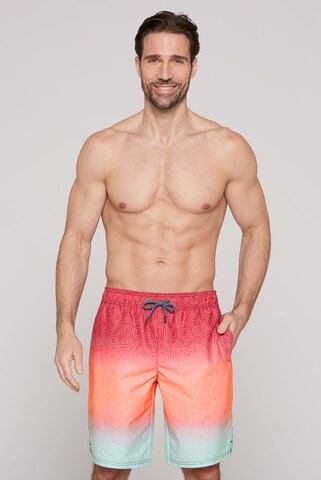 Pantaloncini da bagno di CAMP DAVID in arancione: frontale