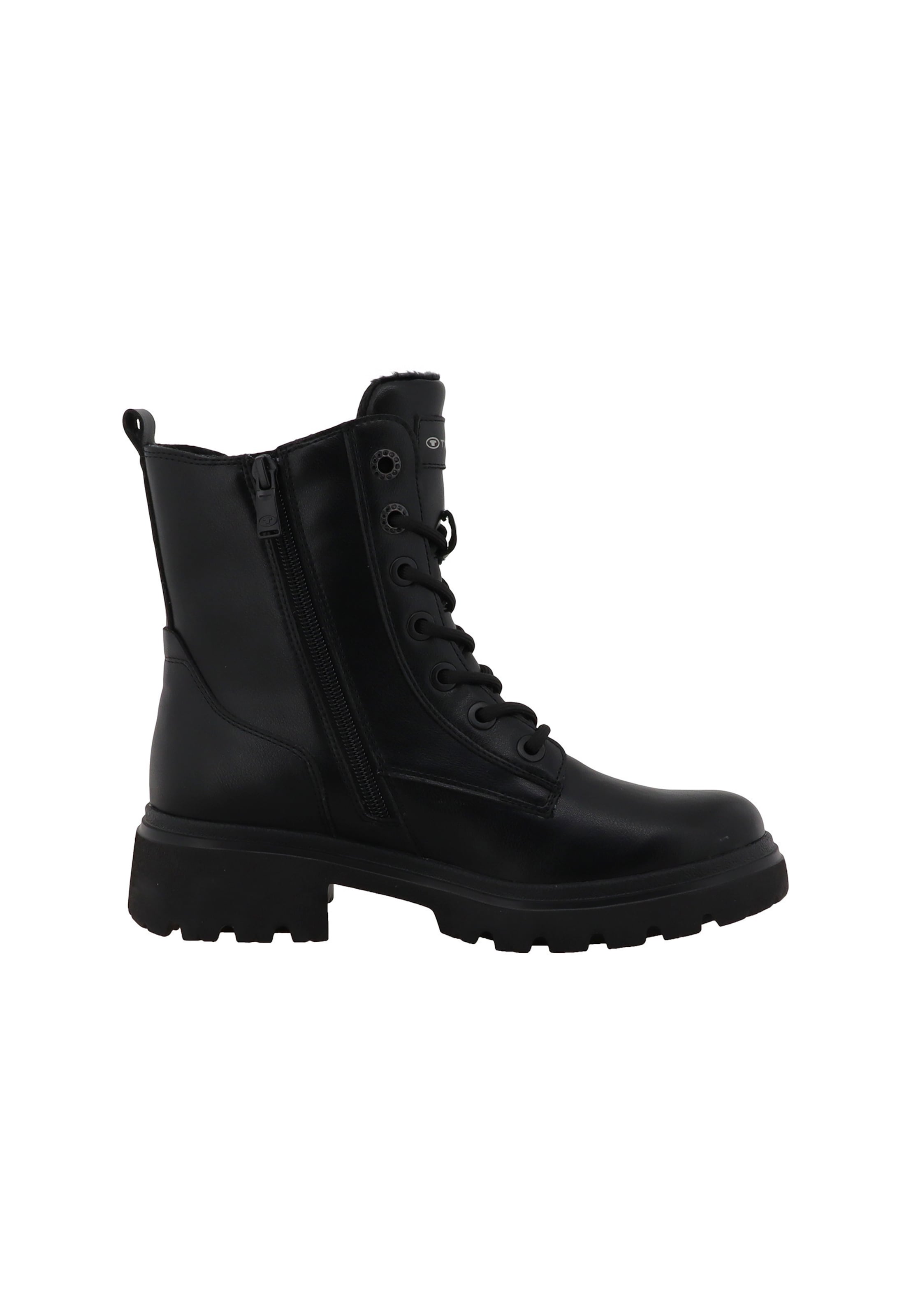 TOM TAILOR Schnürstiefelette in Schwarz: Vorderseite