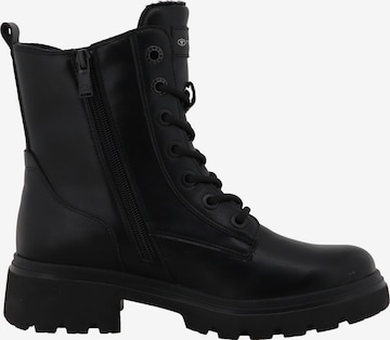TOM TAILOR Schnürstiefelette in Schwarz: Vorderseite