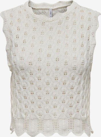 Top in maglia 'Luna' di ONLY in bianco: frontale