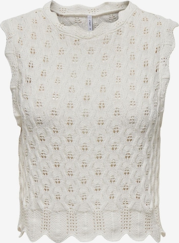 Top in maglia 'Luna' di ONLY in bianco: frontale