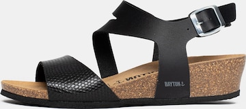 Bayton - Sandalias con hebilla 'Reus' en negro: frente