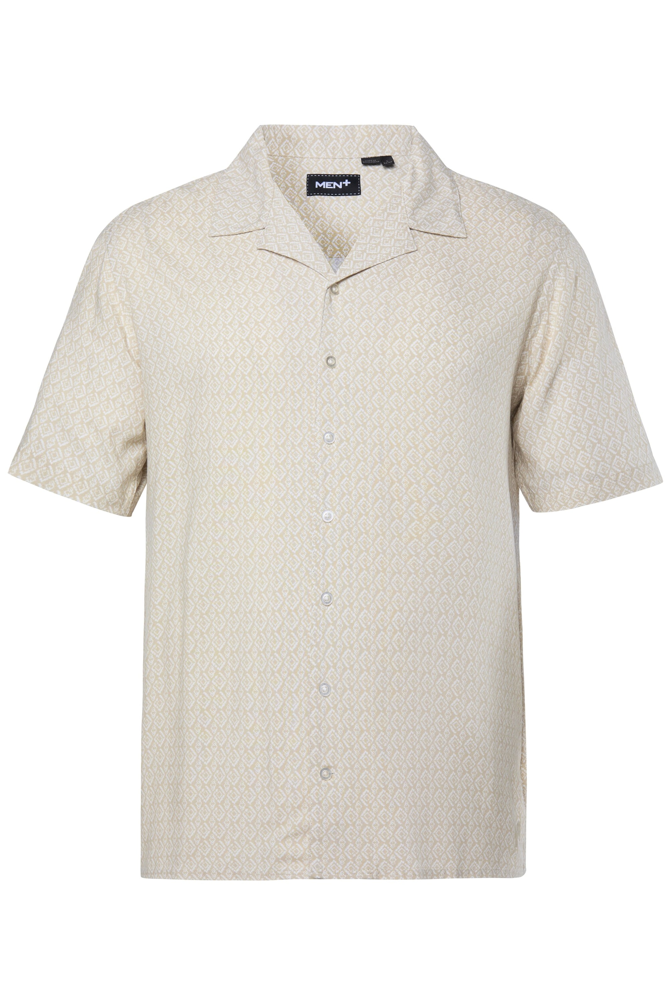 Men Plus Regular Fit Hemd in Beige: Vorderseite