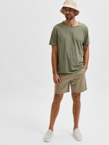 T-Shirt 'Morgan' SELECTED HOMME en vert