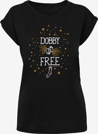 Maglietta 'Harry Potter Dobby Is Free' F4NT4STIC di colore giallo scuro / nero / bianco, Visualizzazione prodotti