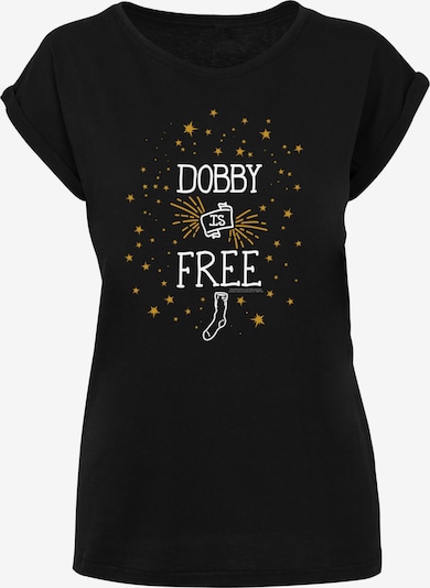 F4NT4STIC T-Shirt 'Harry Potter Dobby Is Free' in dunkelgelb / schwarz / weiß, Produktansicht